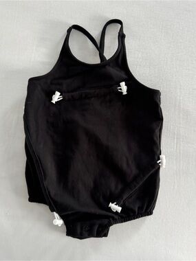 Crew Kids Black Cotton Bubble Romper 18M NWT Minimalist Snap Bottom One Piece
